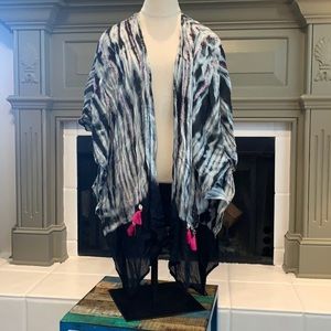 Steve Madden NWOT OS kimono long vest tie dye💕
